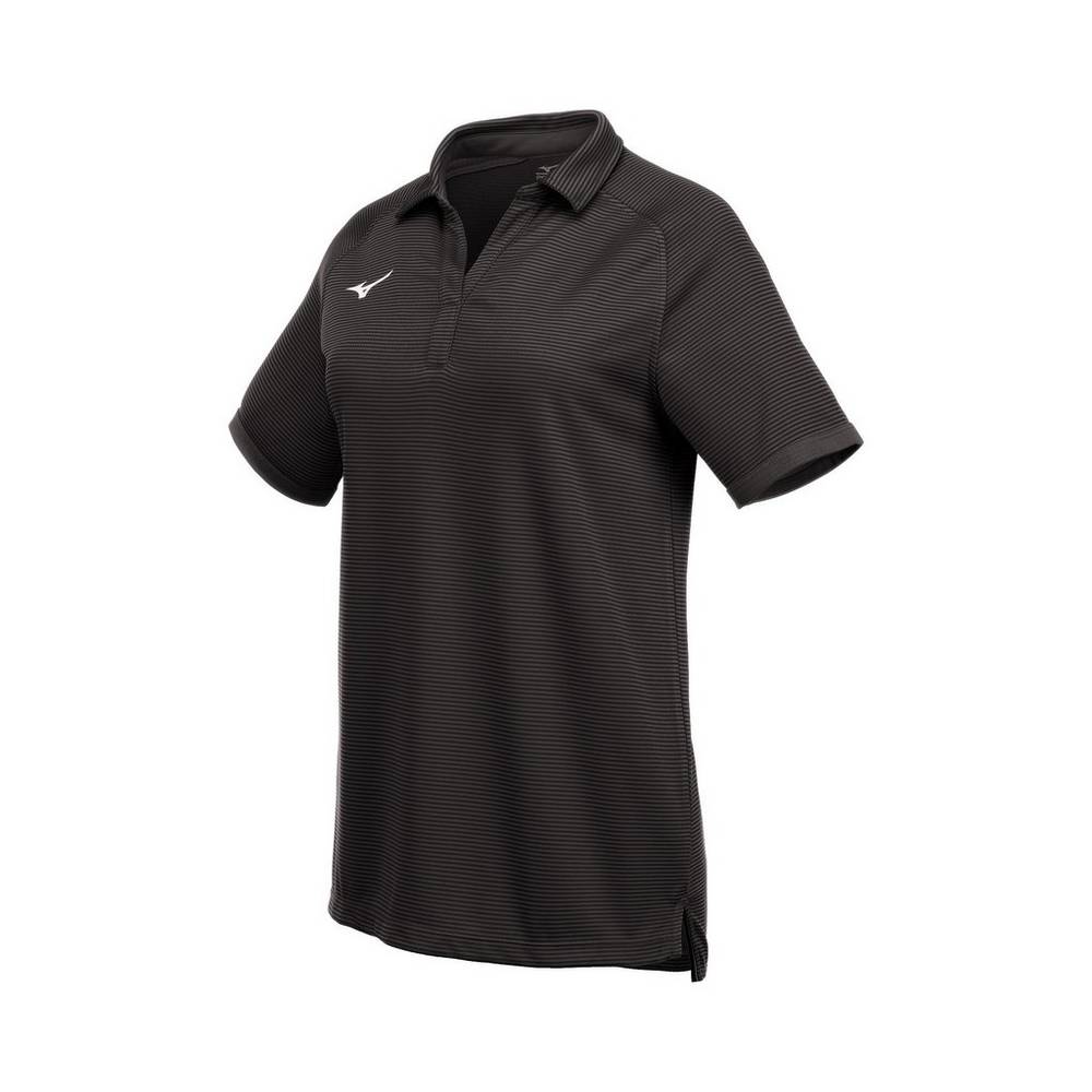 Camisas Polo Mizuno Scout - Mulher - Pretas - OFAQT0156